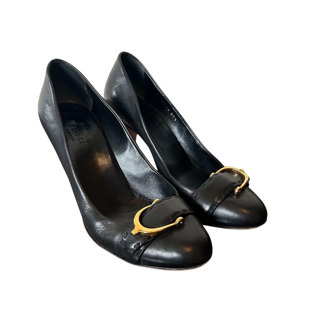 美品‼︎ ◆GUCCI◆ 高級パンプス 37 1/2 ゴールド ヒール グッチ