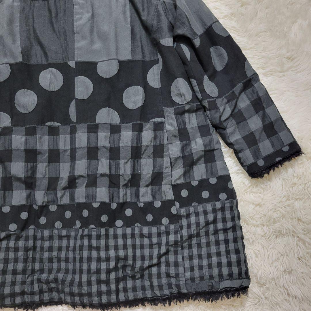 リバーシブル✨センソユニコ　tb　パッチワークデザイン　ハーフコート　フード