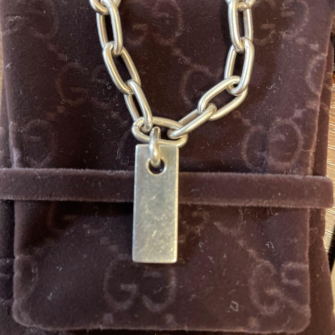 GUCCI ブレスレット　プレート　チェーン　シルバー　925