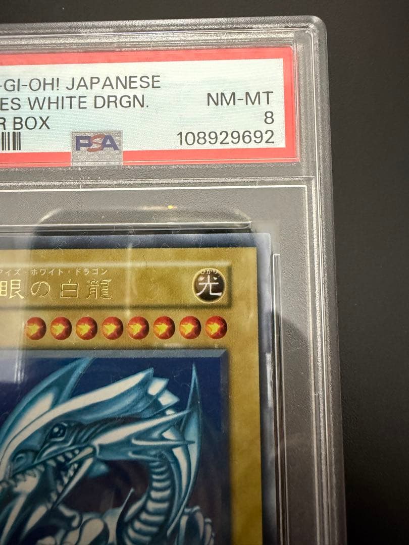 遊戯王　青眼の白龍　初期スターターボックス　PSA8 ブルーアイズ ホワイト