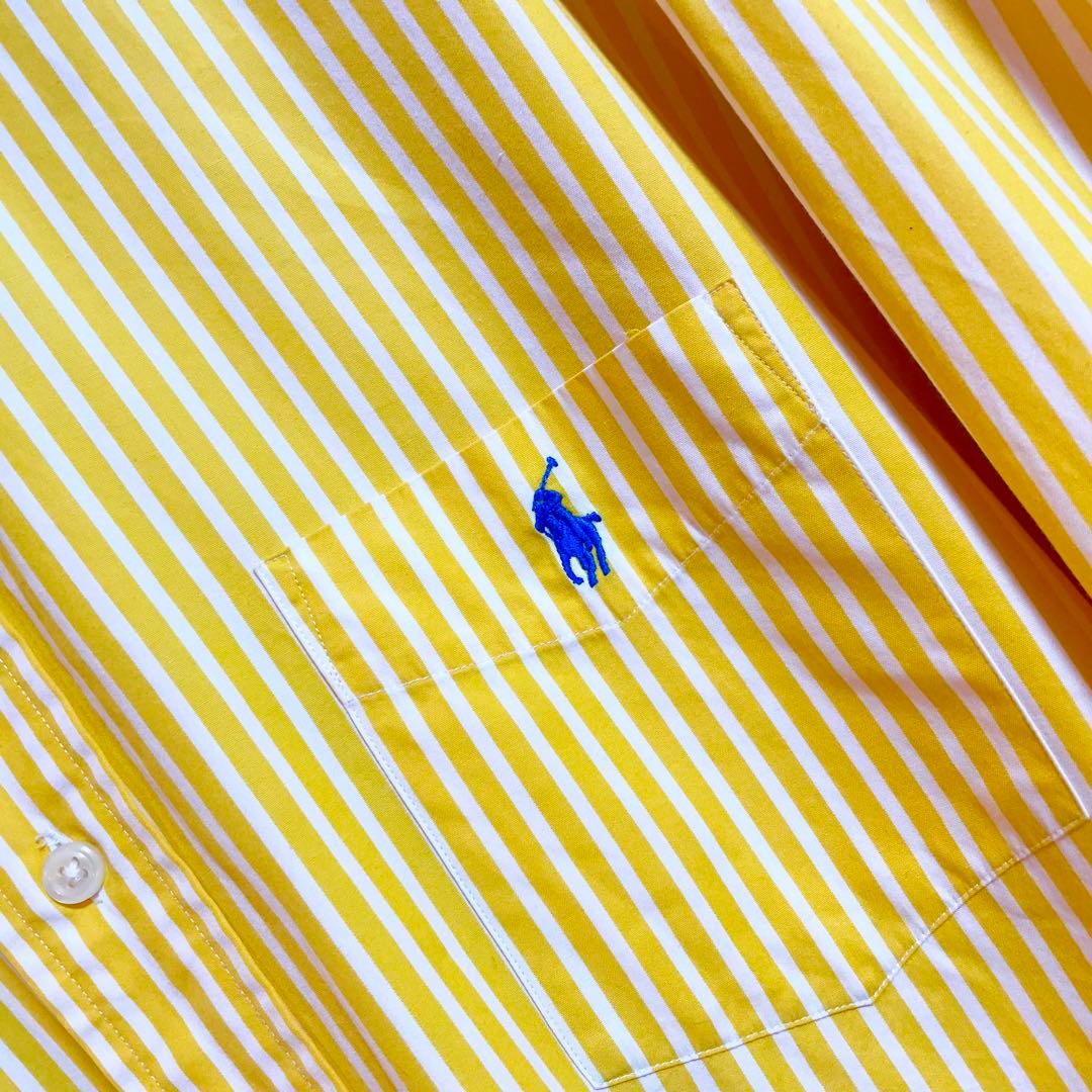 美品★Ralph Lauren ラルフローレン vivid イエロー ストライプ