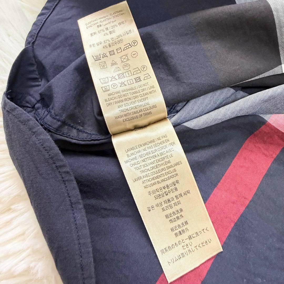 BURBERRY バーバリー ノバチェック 半袖シャツ ネイビー XLサイズ