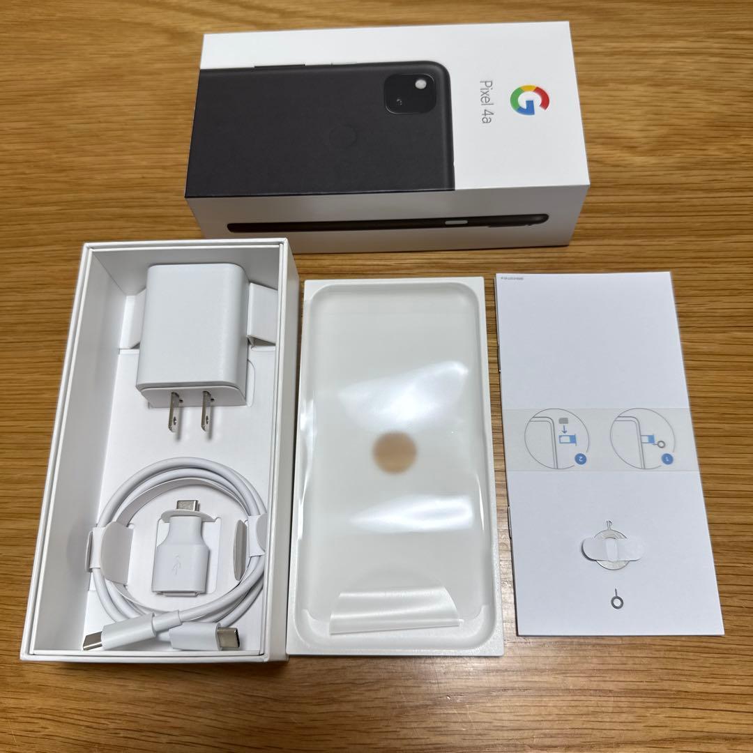 【美品】Google Pixel 4a 黒 本体 箱、充電ケーブルあり ブラック