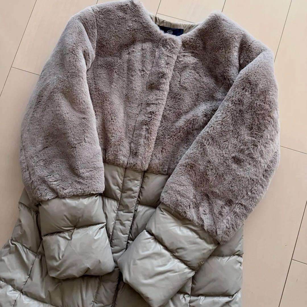 値下げ早い者勝ち　美品　BRAHMIN ファーダウン切り替えコート　Mサイズ38