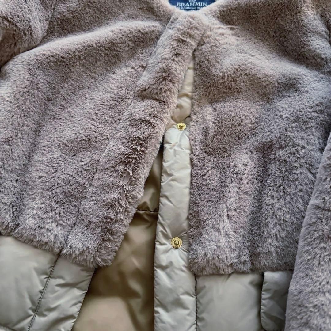 値下げ早い者勝ち　美品　BRAHMIN ファーダウン切り替えコート　Mサイズ38