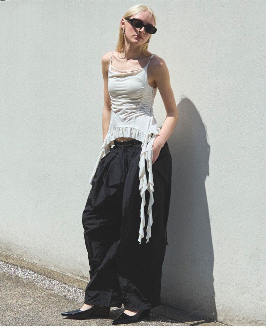 MAISON SPECIAL ホワイト フリル キャミソール