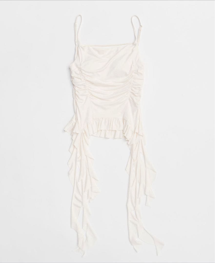 MAISON SPECIAL ホワイト フリル キャミソール