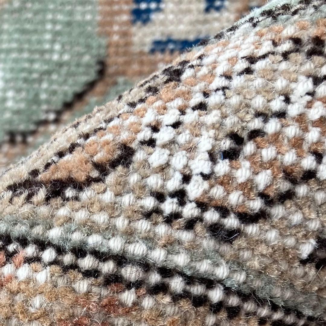 デニムブルー✳︎72×188 ベージュ　ロング　ランナー　トルコヴィンテージラグ