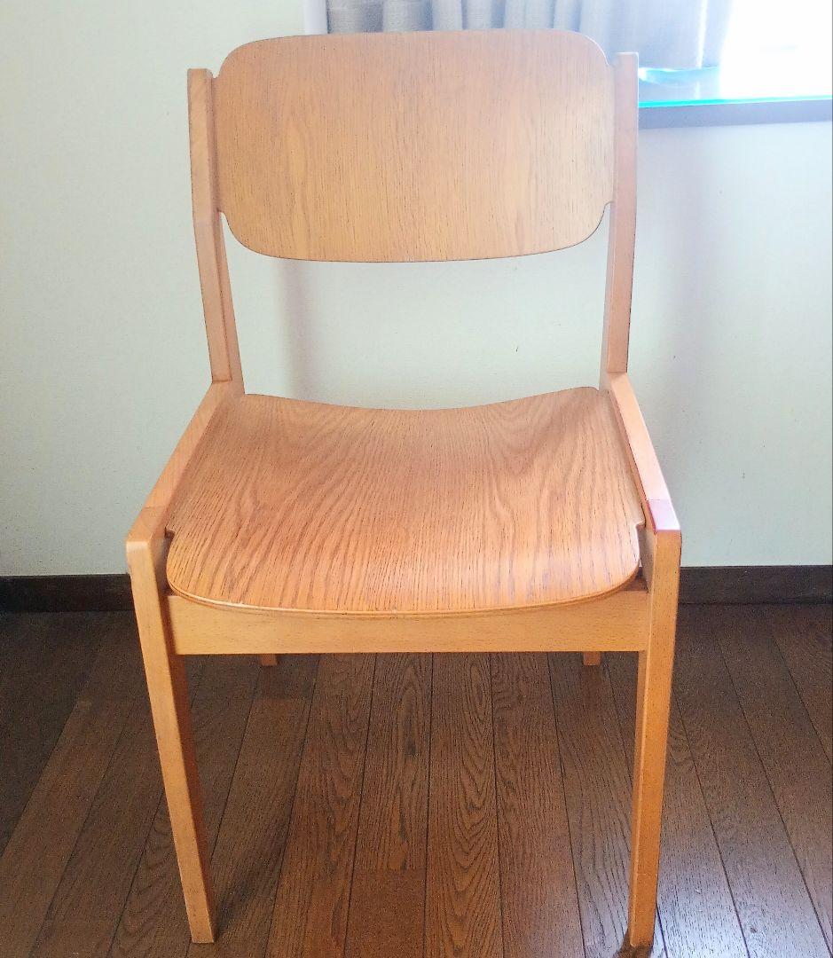 ②グッドデザイン賞【天童木工】ブックチェア/ダイニングチェア/木製椅子/USED