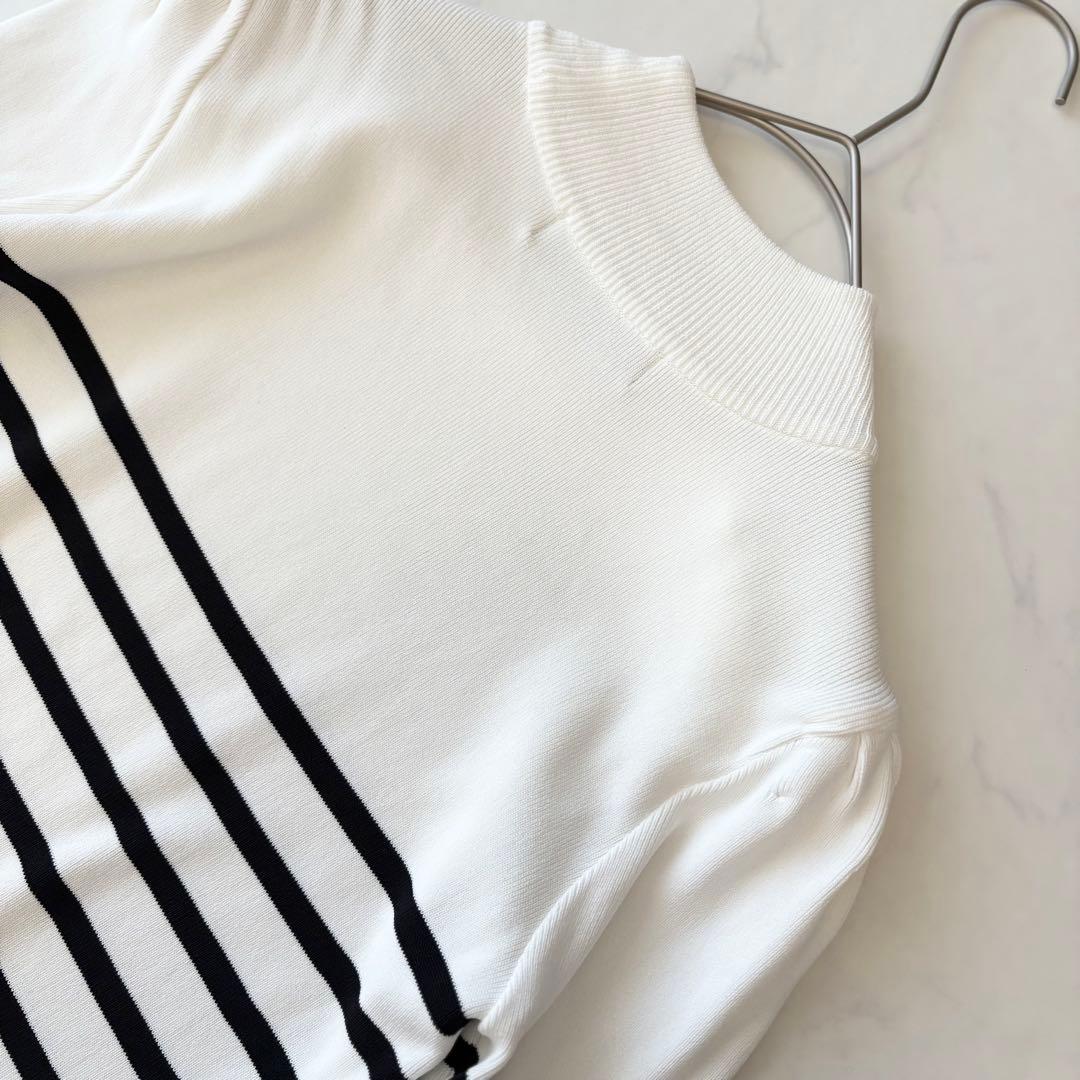 ボーダーズアットバルコニー ニット パール ボーダー レーヨン 美品 38