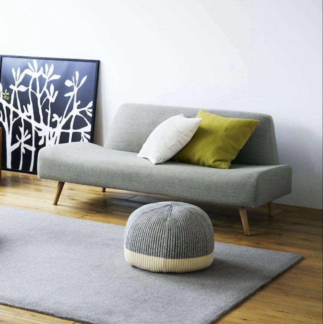 無印良品　［IDEE〕AO SOFA グレーの布製ソファ 2人掛け