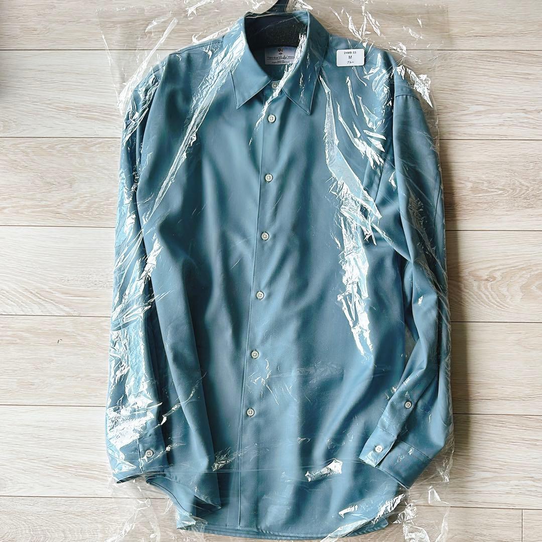 MB ULTIMATE 尾州ウールパーマネントシャツ ブルー Mサイズ