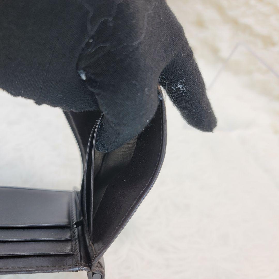 BOTTEGA VENETA　 ダークブラウン レザー マネークリップ　折り財布