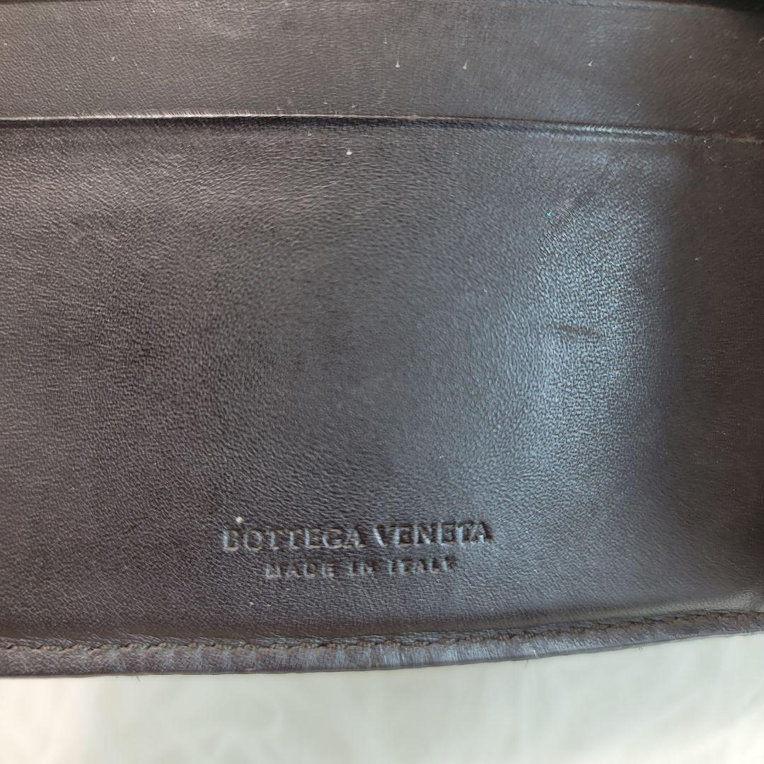 BOTTEGA VENETA　 ダークブラウン レザー マネークリップ　折り財布