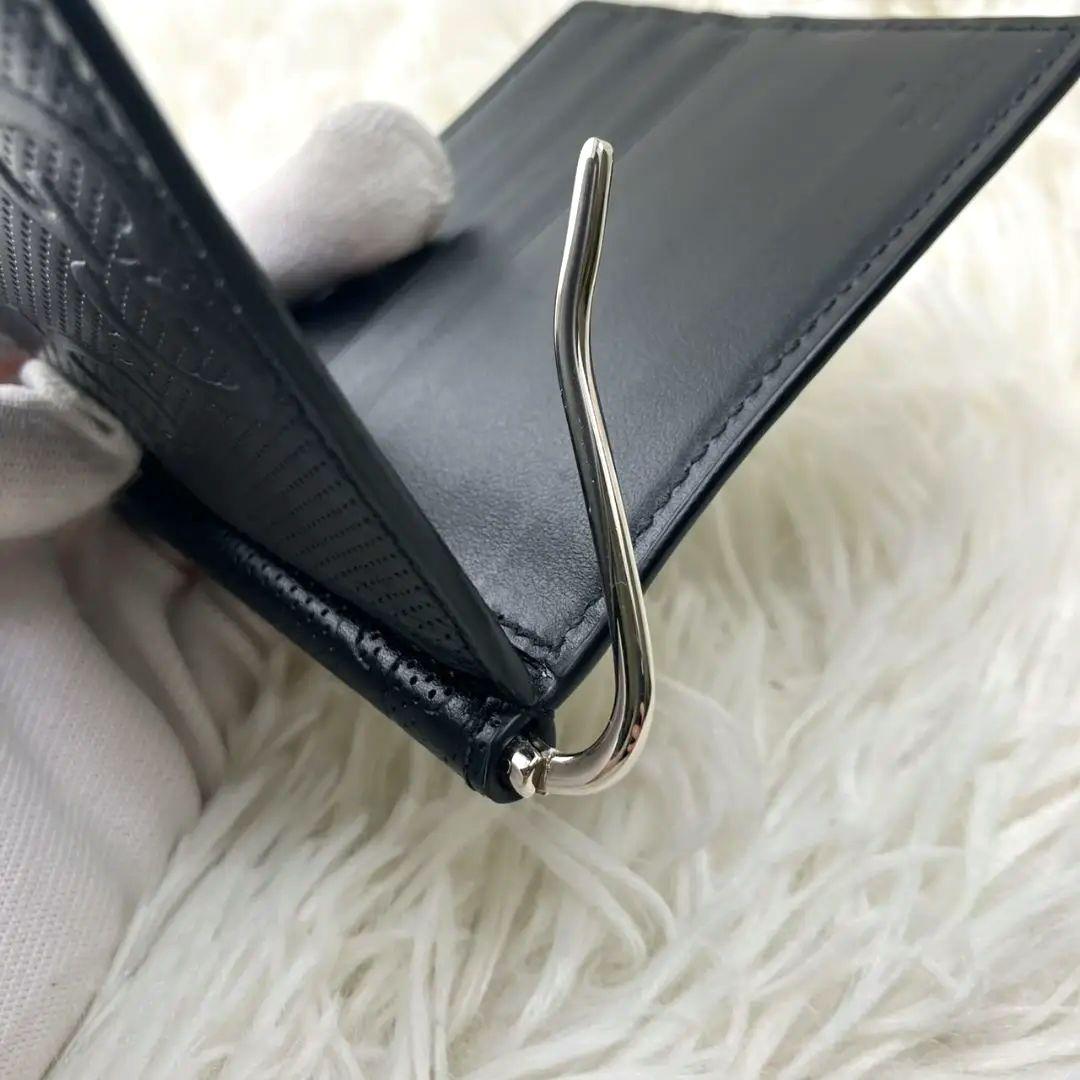 ✨ほぼ未使用　付属品完備✨グッチ　マネークリップ　エンボスレザー　ブラック　黒