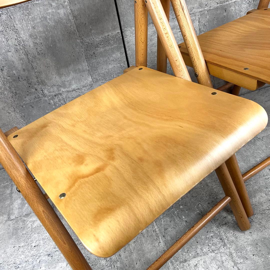 廃盤 無印良品 折りたたみイス 2脚セット 天然木 ブナ材 チェア　良品計画
