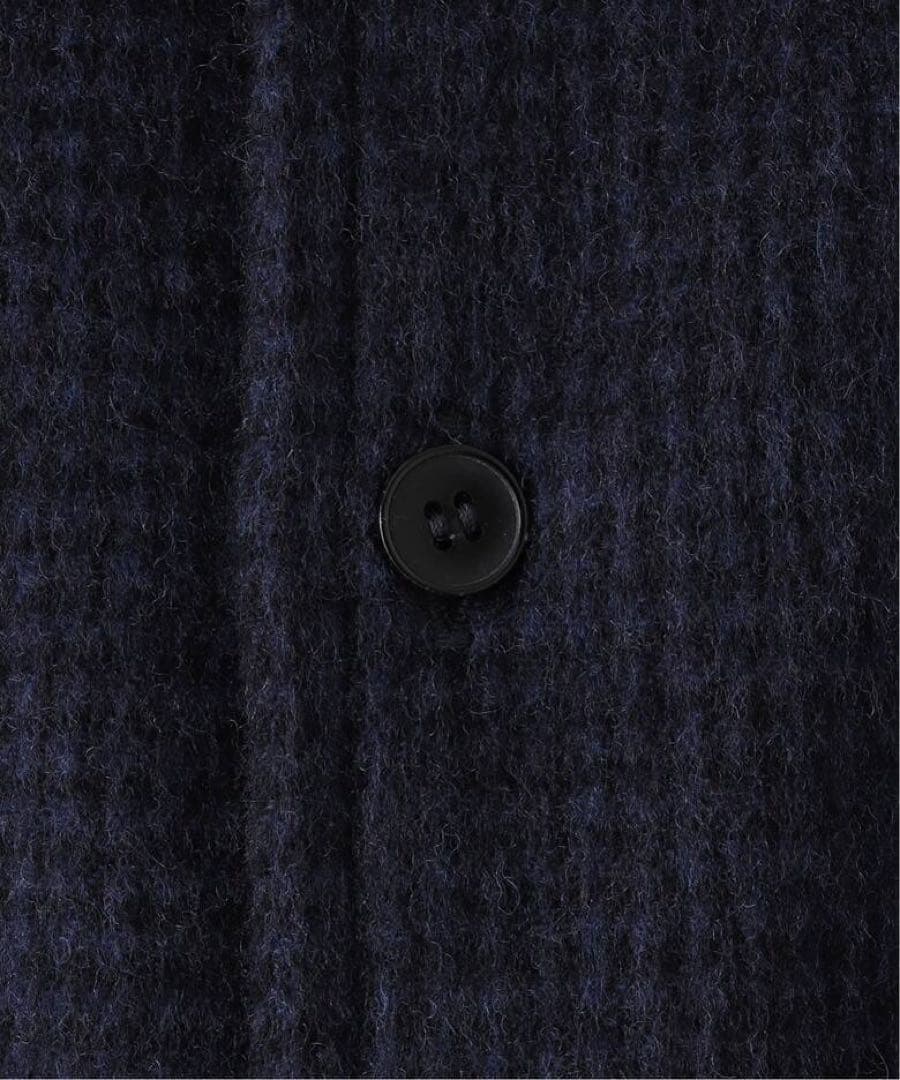 COMOLI W/CA ハウンドトゥース CPOシャツ　NAVY