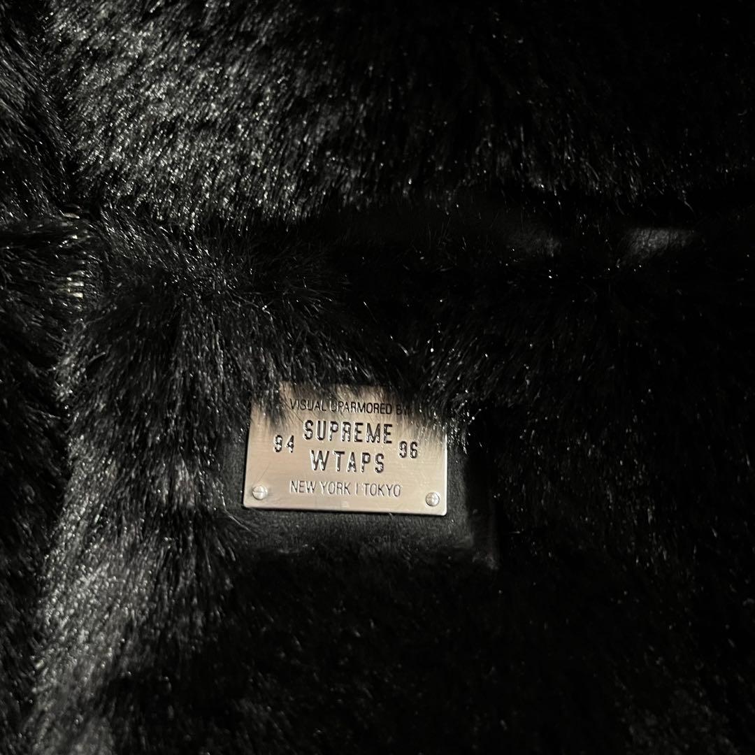 supreme × wtaps faux fur hooded jacket L