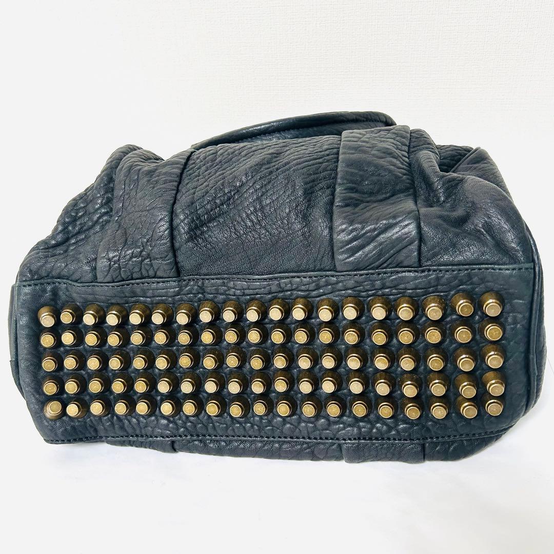 アレキサンダーワン ロッキー シボ革 ボストンバッグ スタッズ