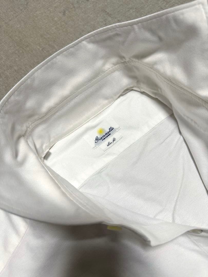 GIANNETTO／ジャンネット／OXカッタウェイシャツ／ホワイト／L