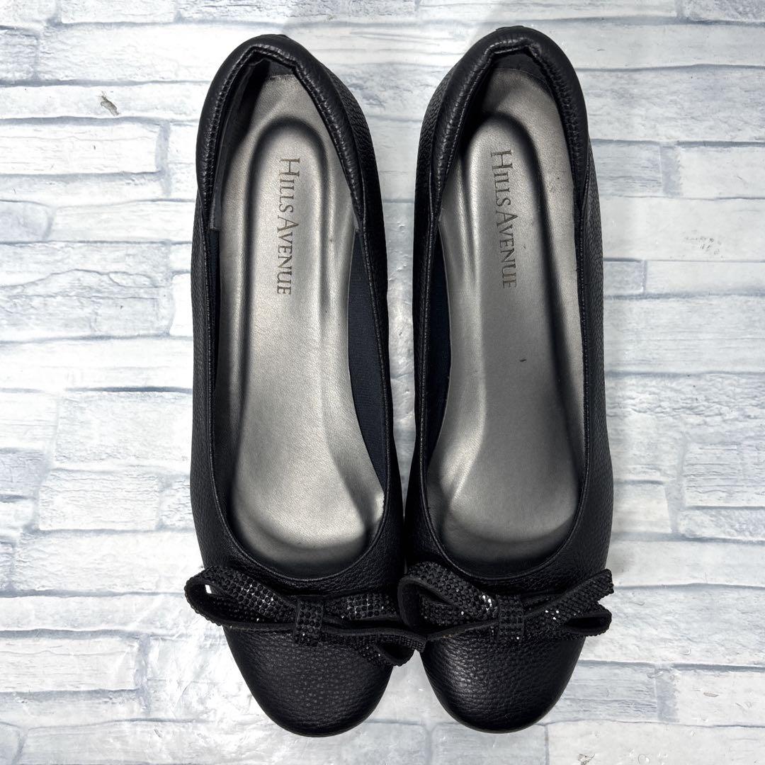 ✨美品✨ヒルズアヴェニュー ウェーブソール 本革 ブラック 23.5cm