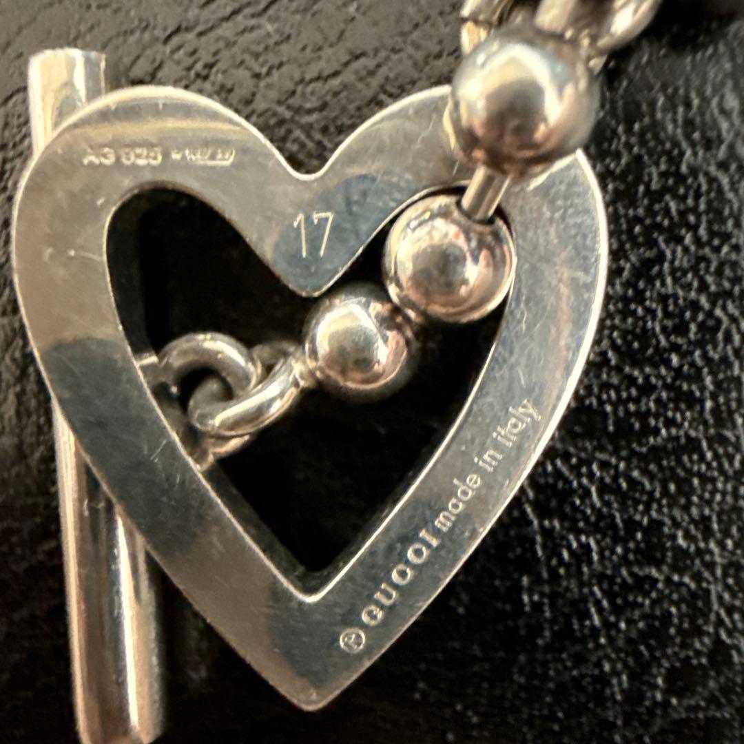 GUCCI SV925 ボールチェーン ハート ブレスレット