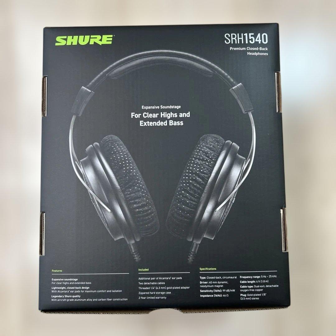 SHURE SRH1540 プレミアム・ スタジオ・ヘッドホン