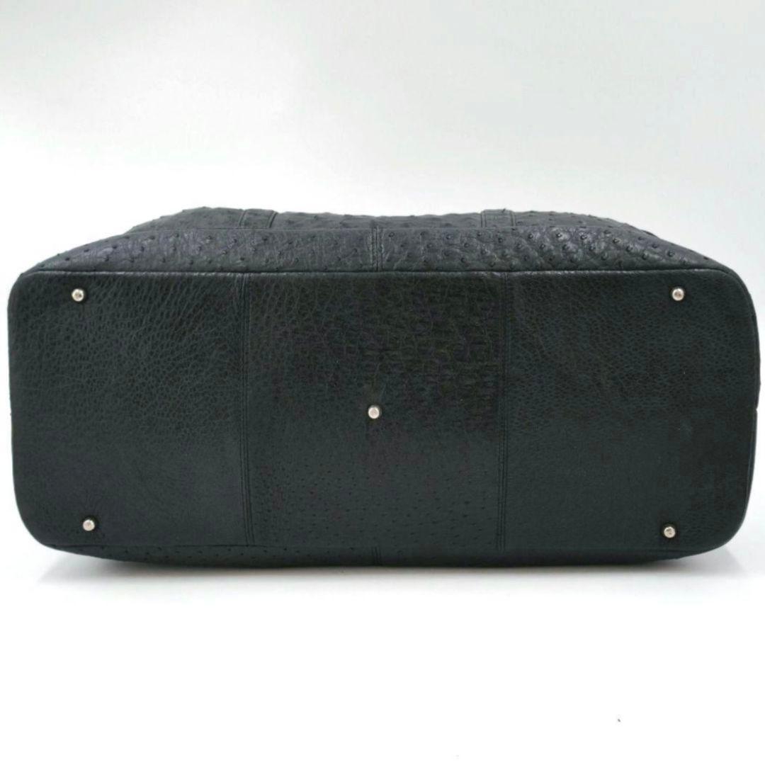 【美品 高級◎】本革オーストリッチ ボストンバッグ 2way 斜め掛け 大容量