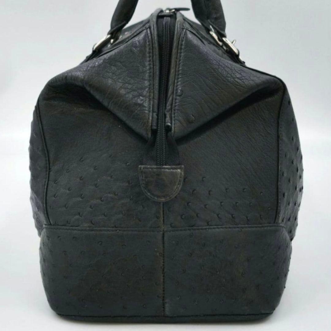 【美品 高級◎】本革オーストリッチ ボストンバッグ 2way 斜め掛け 大容量