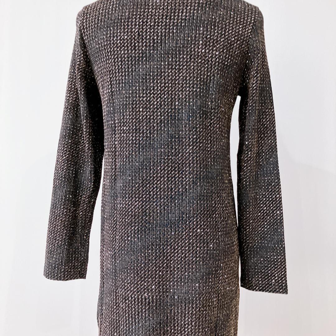【極美品】コルソロッソ　ラメトップスサイドスリット　イタリア製長袖ワンピース