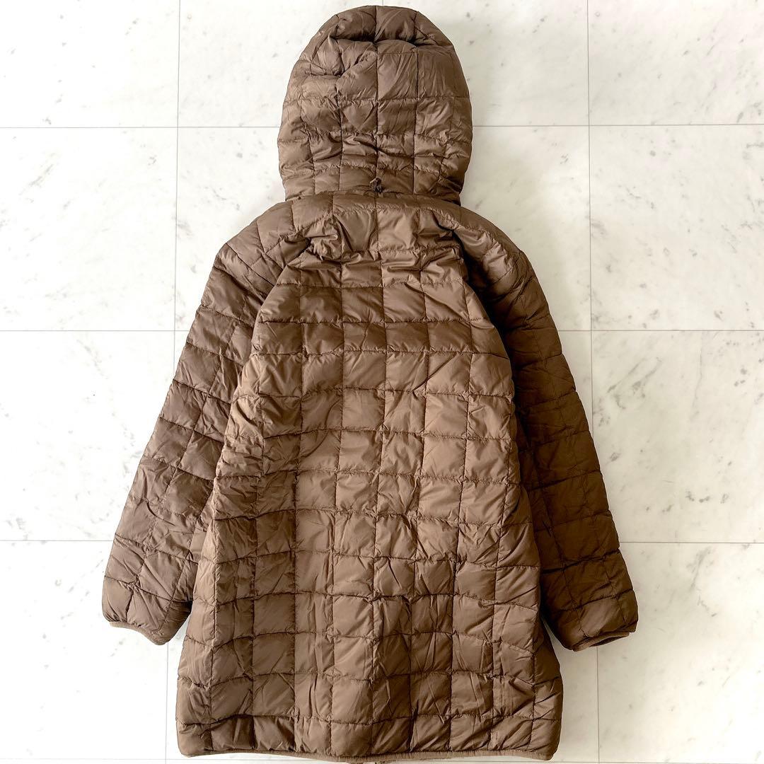 美品 TAION ノーリーズ別注 洗える ボアフードリバーシブルダウン ロング丈