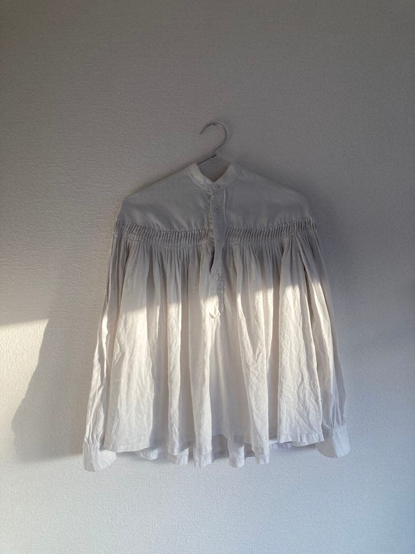 【最終価格】scye サイ リネン ピンクタックブラウス 36 ホワイト