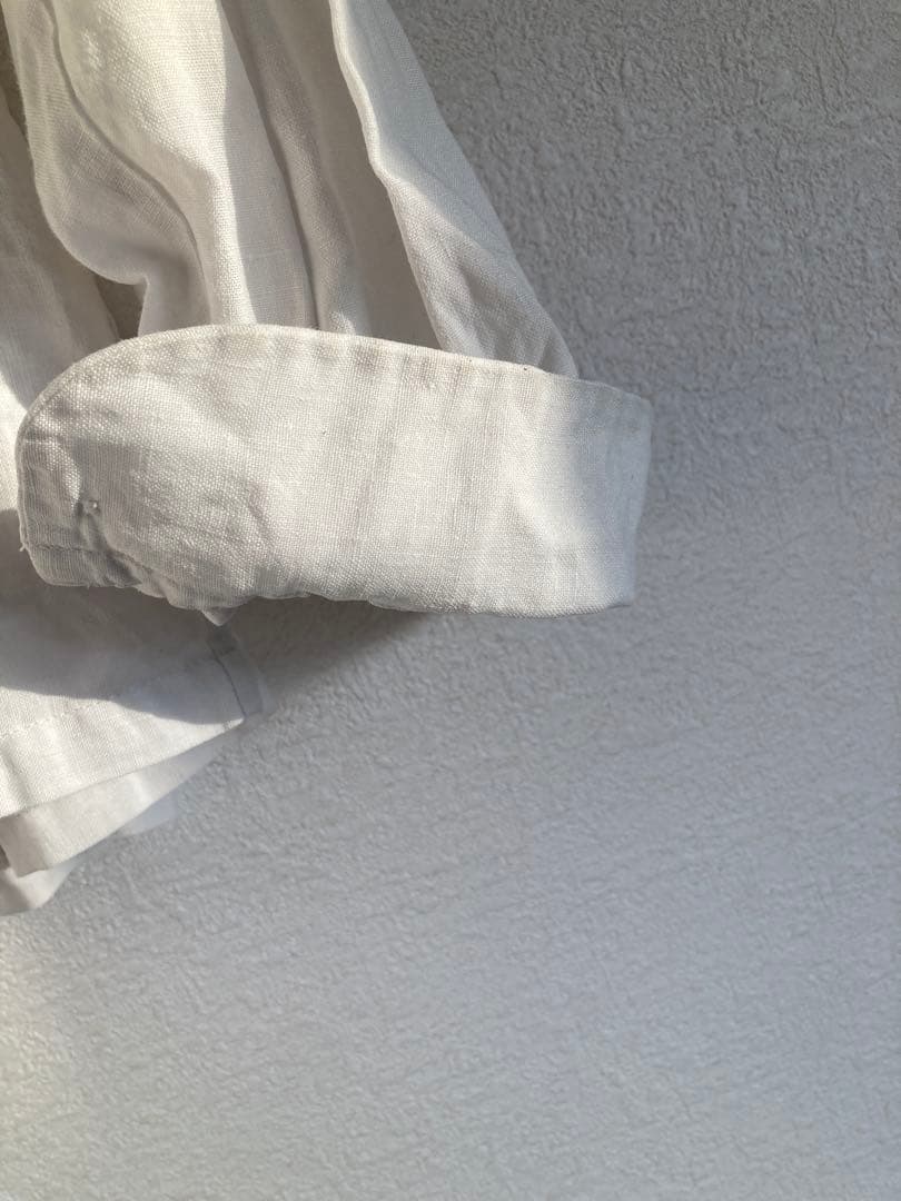 【最終価格】scye サイ リネン ピンクタックブラウス 36 ホワイト