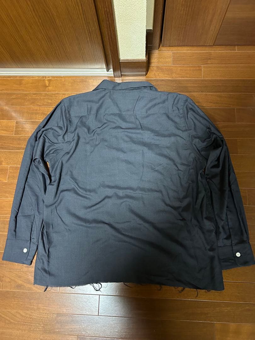 Noidles オープンカラーレーヨンシャツ　ブラックM FK186