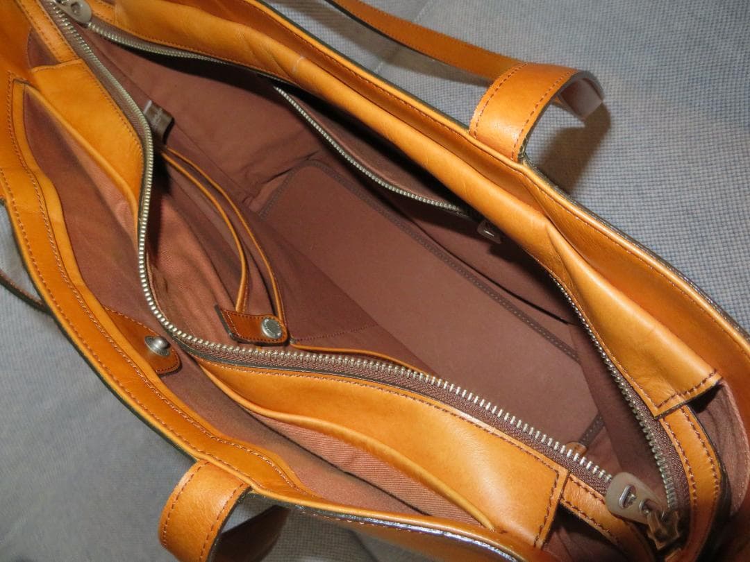 HERGOPŌCH エルゴポック　ワキシングレザー トートバッグ　ブラウン