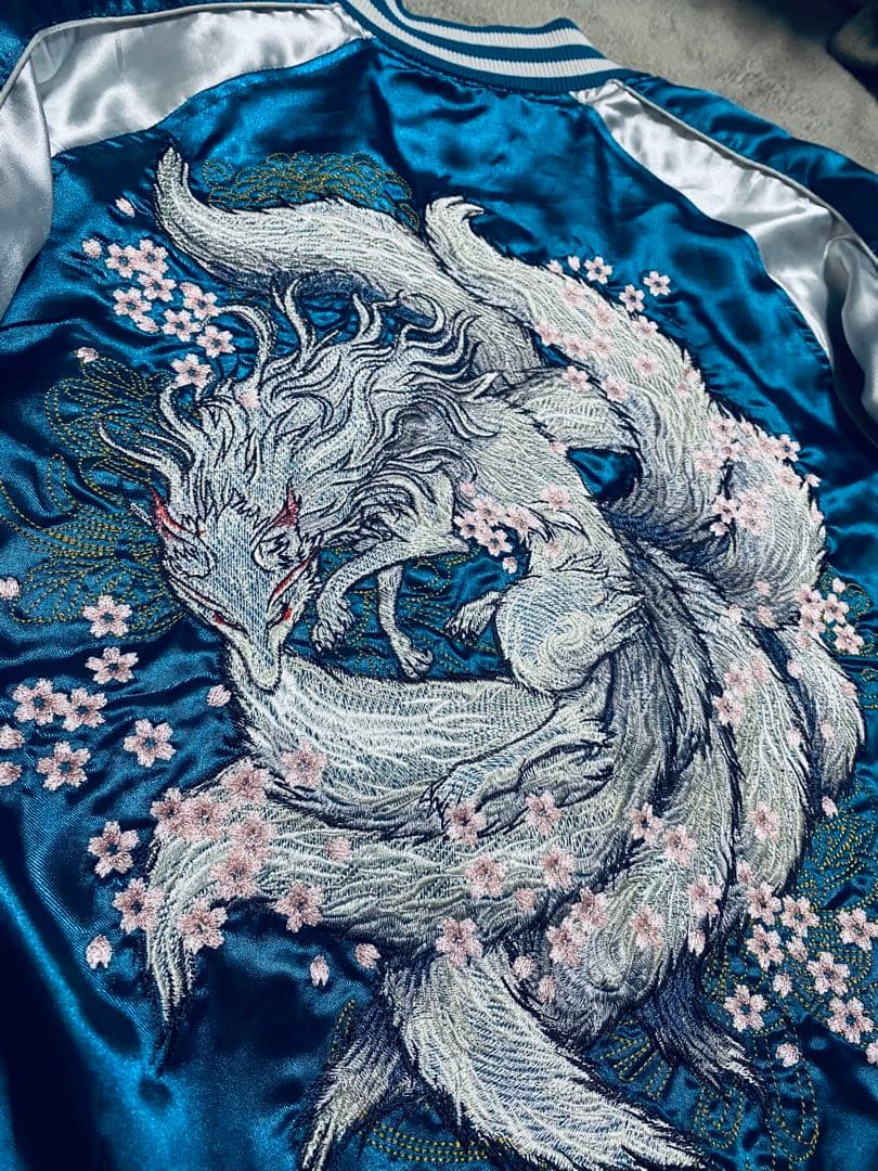 OBORO キツネ 美品 スカジャン unisex vintage サテン