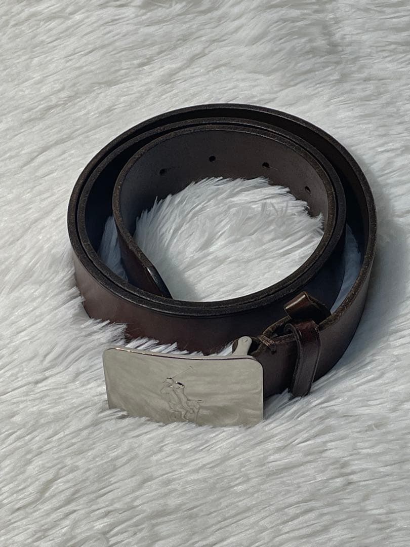Polo Ralph Lauren 本革 レザーベルト ブラウン　ビッグポニー