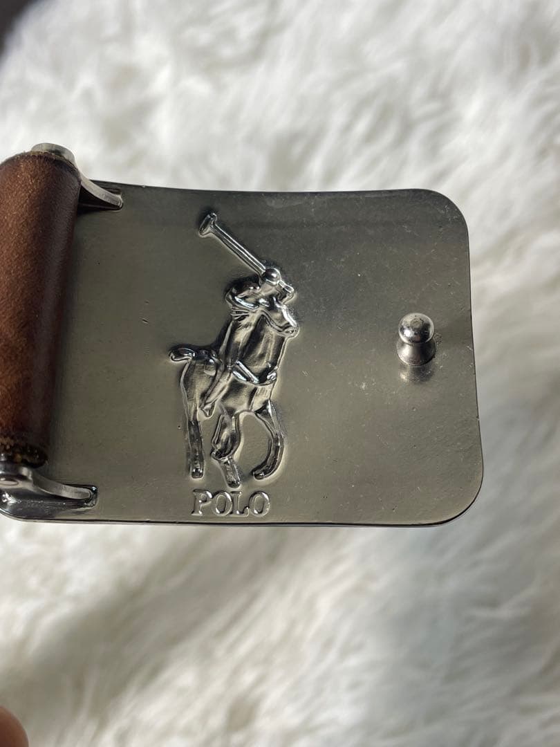 Polo Ralph Lauren 本革 レザーベルト ブラウン　ビッグポニー