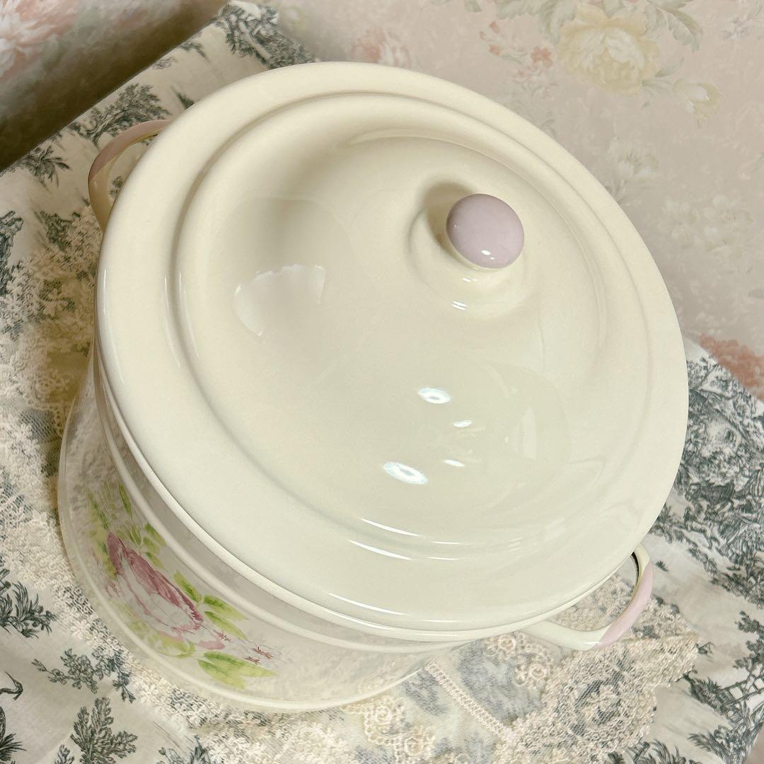 カバー付❣️イマン フローラ ビード入り ライスストッカー imane ホーロー