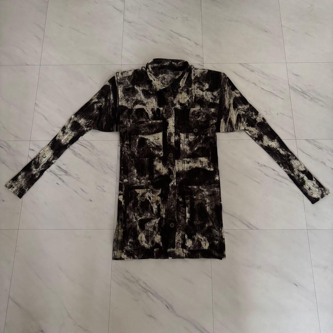 ＊未着用・極美品＊プリーツプリーズ マーブルプリント トラッカージャケット 3