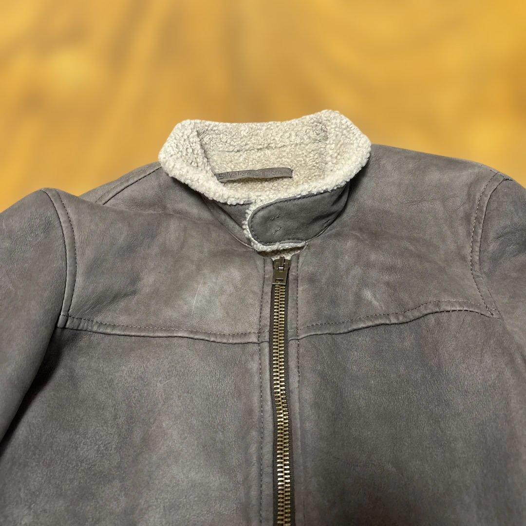 1*1様 サルバトーレサントロ　ダークブラウン ヌバックレザージャケット サイズ