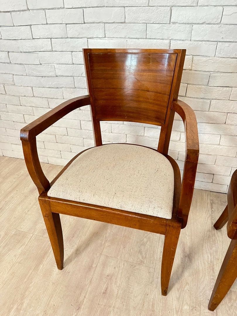 【東京都23区配送無料】　フランス　木製アームチェア 2脚セット　1960年代