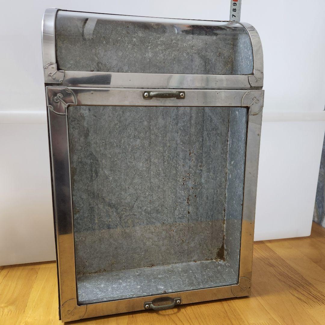 【希少品】レトロ雑貨 ブリキとガラス 収納ケース ①