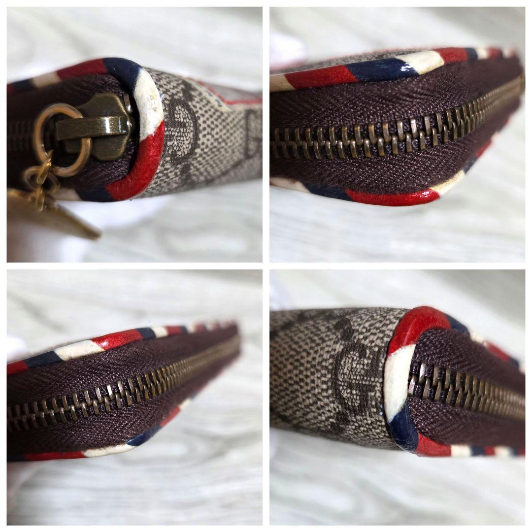 美品レア GUCCI クーリエ GGスプリーム ジップアラウンド ウォレット