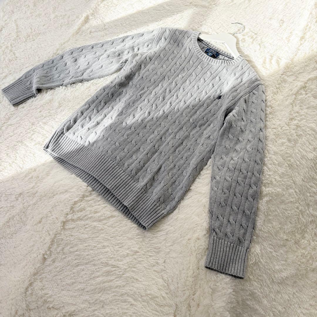 【限定SALE2日間】ポロラルフローレン ケーブルニットグレー