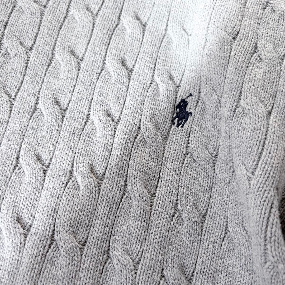 【限定SALE2日間】ポロラルフローレン ケーブルニットグレー