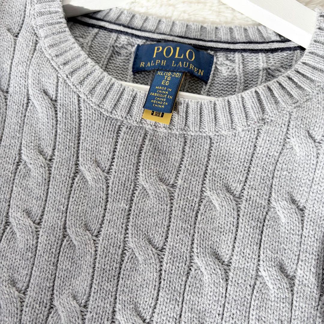 【限定SALE2日間】ポロラルフローレン ケーブルニットグレー