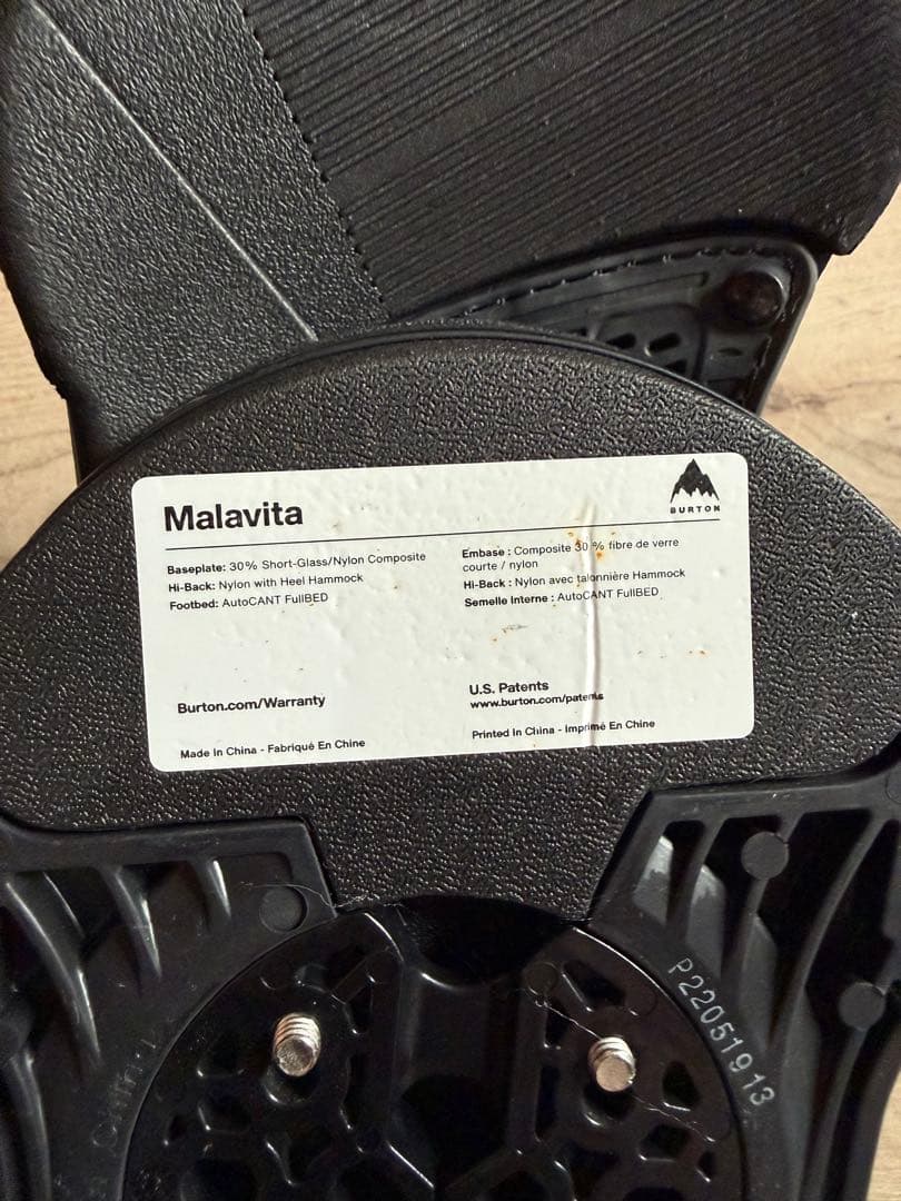 BURTON Malavita ‘22-23 Black Sサイズ