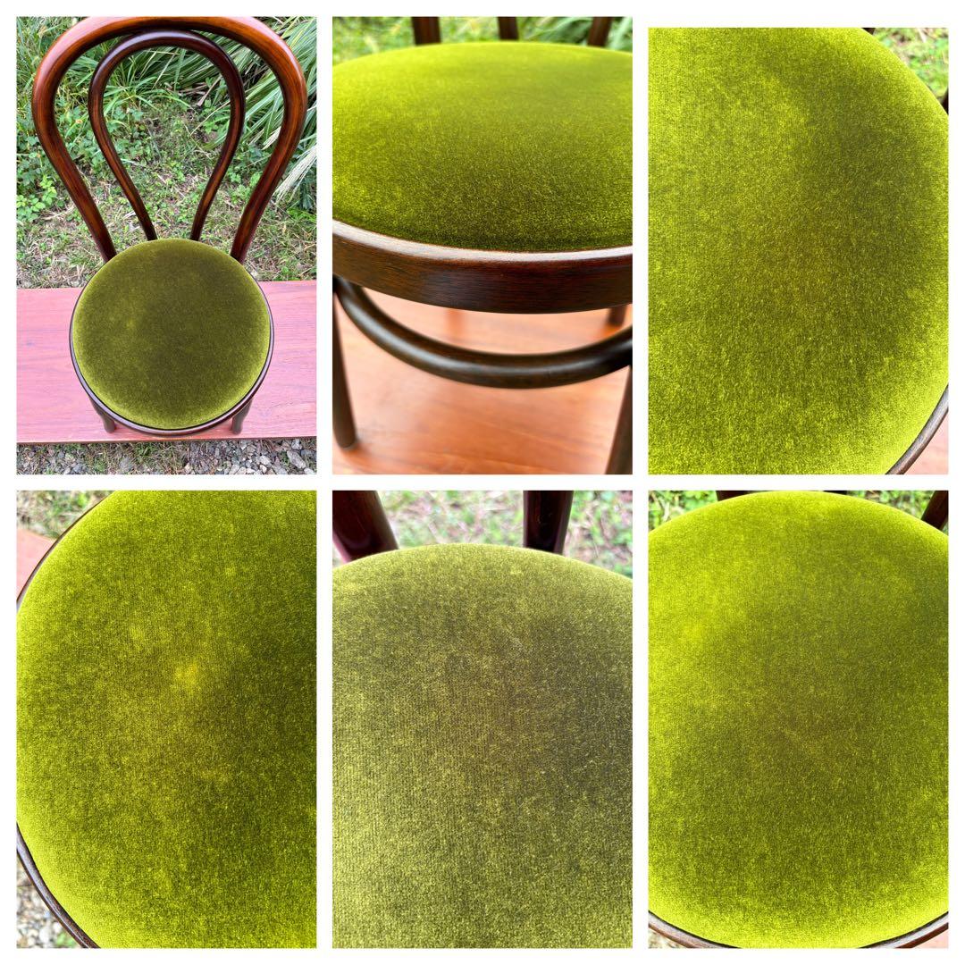 希少品　IDF太田長　曲木チェア　グリーンベルベット　ベントウッドチェア