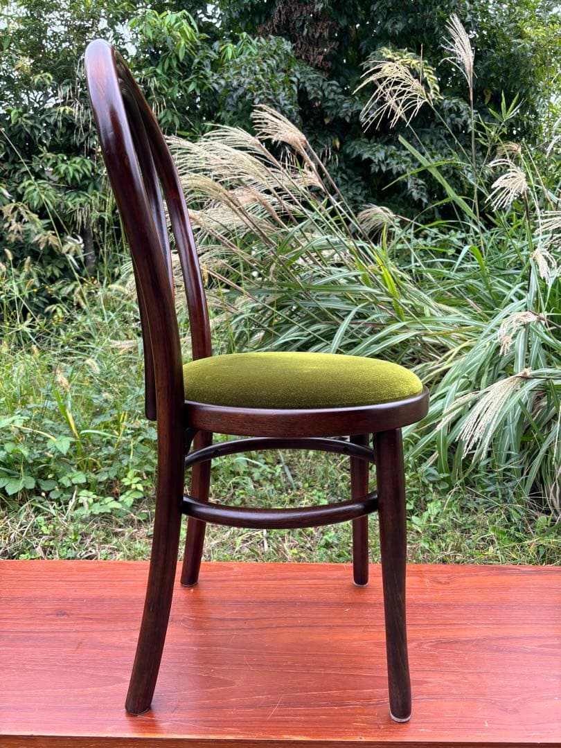 希少品　IDF太田長　曲木チェア　グリーンベルベット　ベントウッドチェア